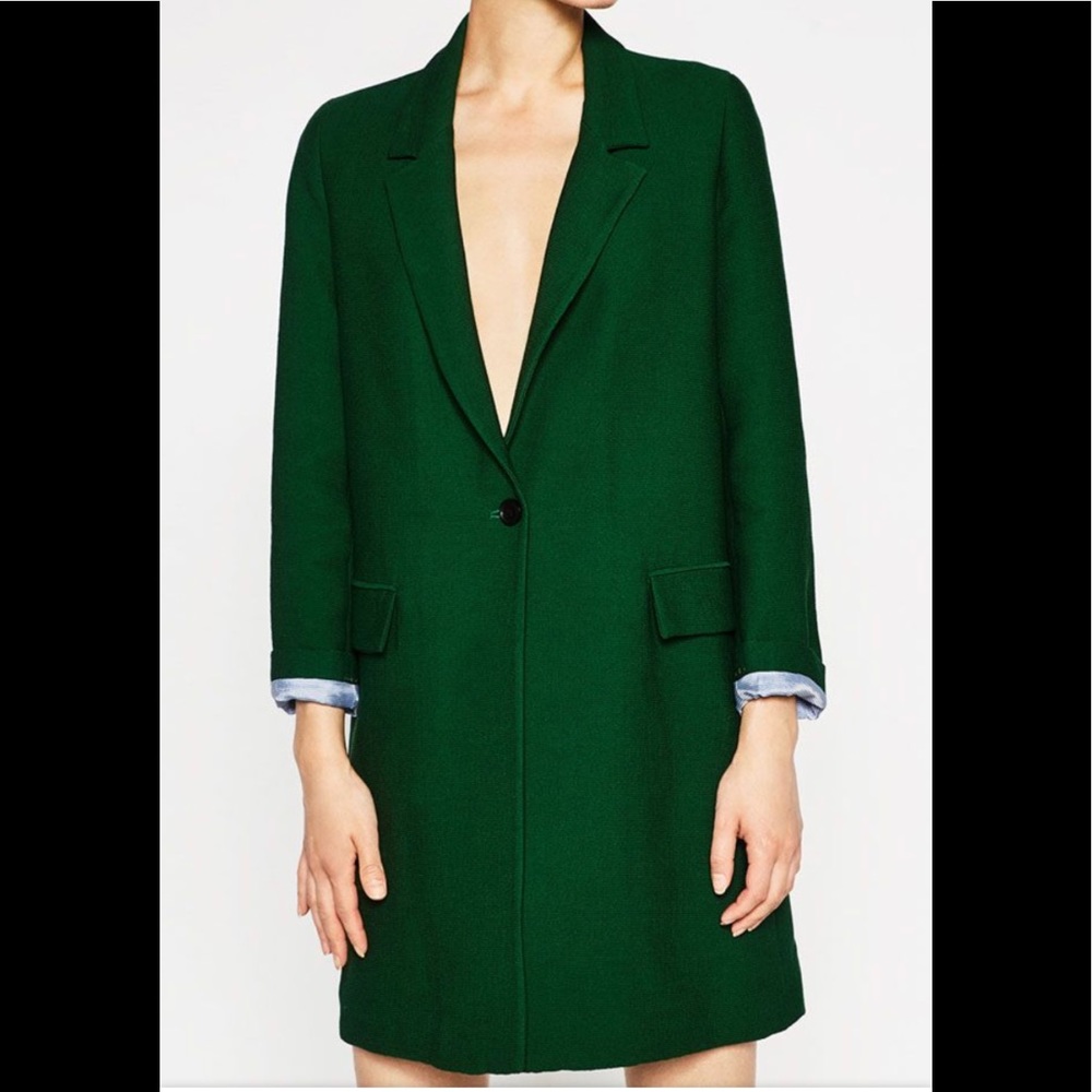 Green Zara coat